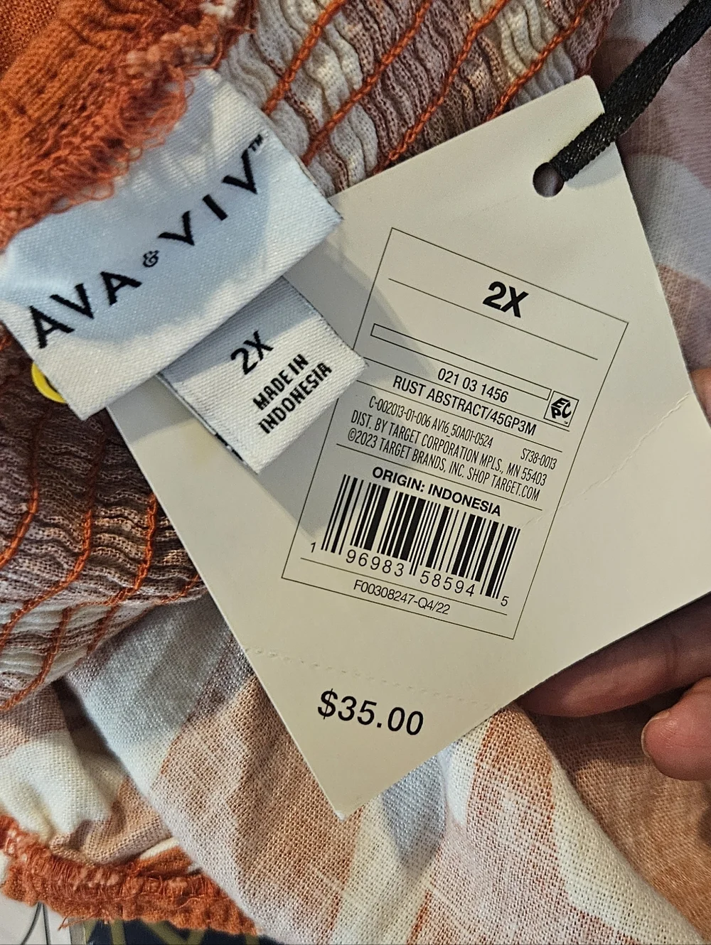 NWT Ava & Viv Linen Blend Ruffle Midi Dress Plus Size 2X - Picture 7 of 13